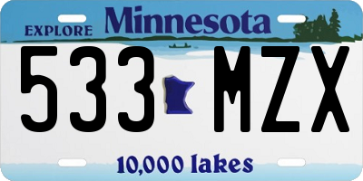 MN license plate 533MZX