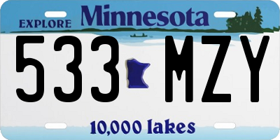 MN license plate 533MZY