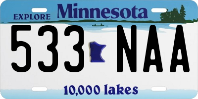 MN license plate 533NAA