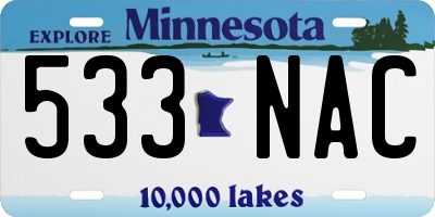 MN license plate 533NAC
