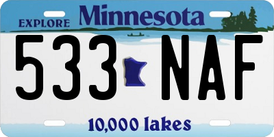 MN license plate 533NAF