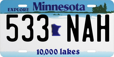 MN license plate 533NAH