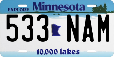 MN license plate 533NAM