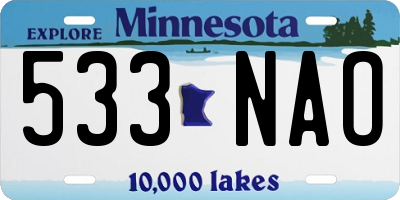 MN license plate 533NAO