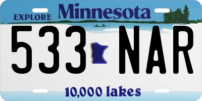 MN license plate 533NAR