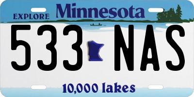 MN license plate 533NAS