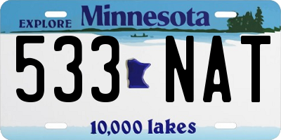 MN license plate 533NAT