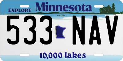MN license plate 533NAV