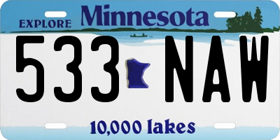 MN license plate 533NAW