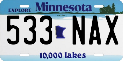 MN license plate 533NAX