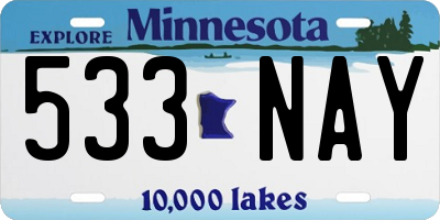 MN license plate 533NAY