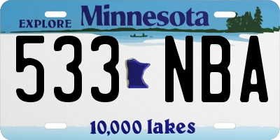 MN license plate 533NBA