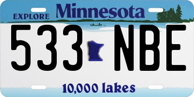 MN license plate 533NBE