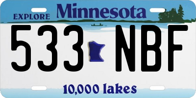 MN license plate 533NBF