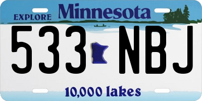 MN license plate 533NBJ