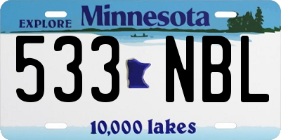 MN license plate 533NBL