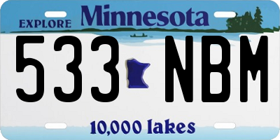 MN license plate 533NBM