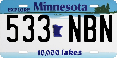 MN license plate 533NBN
