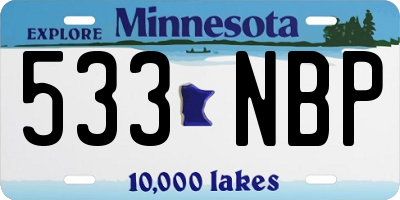 MN license plate 533NBP