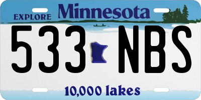 MN license plate 533NBS
