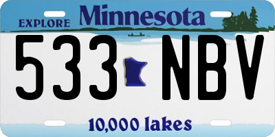 MN license plate 533NBV