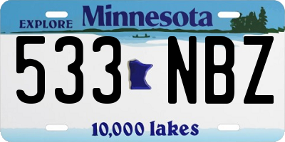 MN license plate 533NBZ