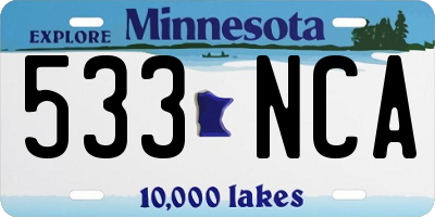 MN license plate 533NCA