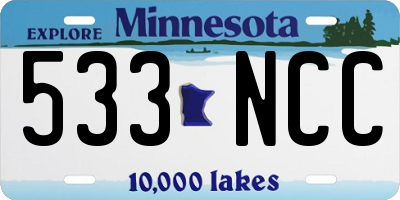 MN license plate 533NCC