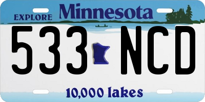 MN license plate 533NCD