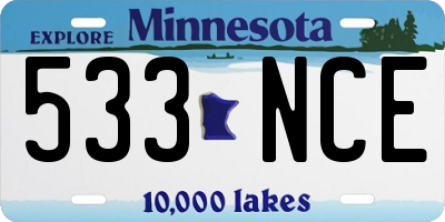MN license plate 533NCE