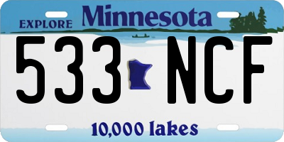 MN license plate 533NCF