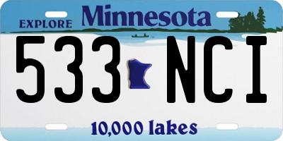 MN license plate 533NCI