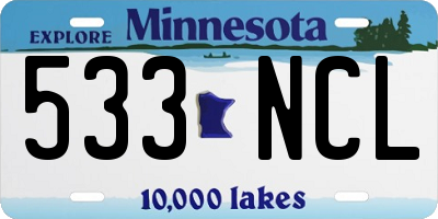MN license plate 533NCL