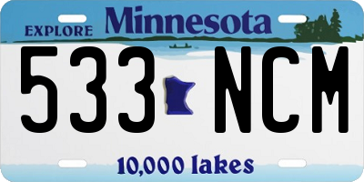 MN license plate 533NCM