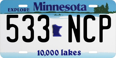 MN license plate 533NCP