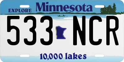 MN license plate 533NCR