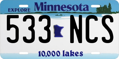 MN license plate 533NCS