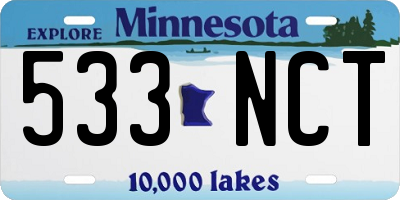 MN license plate 533NCT
