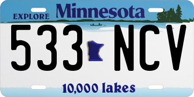 MN license plate 533NCV