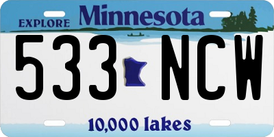 MN license plate 533NCW