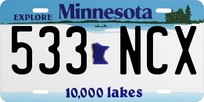 MN license plate 533NCX