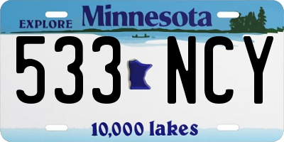 MN license plate 533NCY