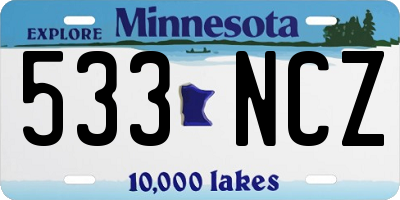 MN license plate 533NCZ