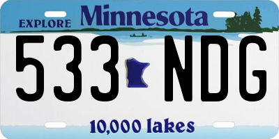 MN license plate 533NDG