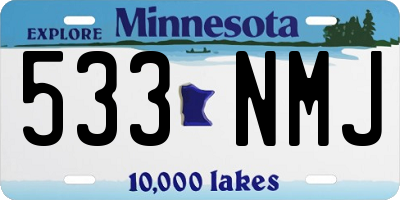MN license plate 533NMJ