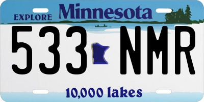 MN license plate 533NMR