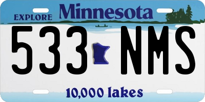 MN license plate 533NMS
