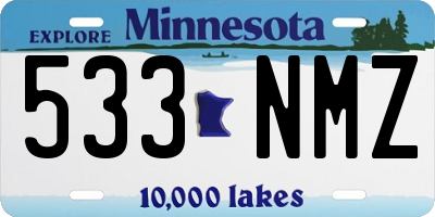 MN license plate 533NMZ