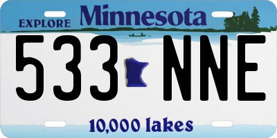 MN license plate 533NNE