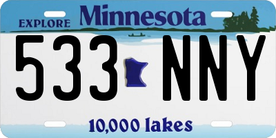 MN license plate 533NNY